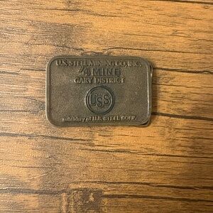 Vintage U.S. Steel Mining Co. Brass Belt Buckle
